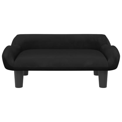 Kindersofa Schwarz 70x40x24 cm Samt