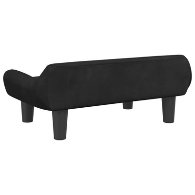 Kindersofa Schwarz 70x40x24 cm Samt