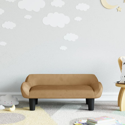 Kindersofa Braun 70x40x24 cm Samt