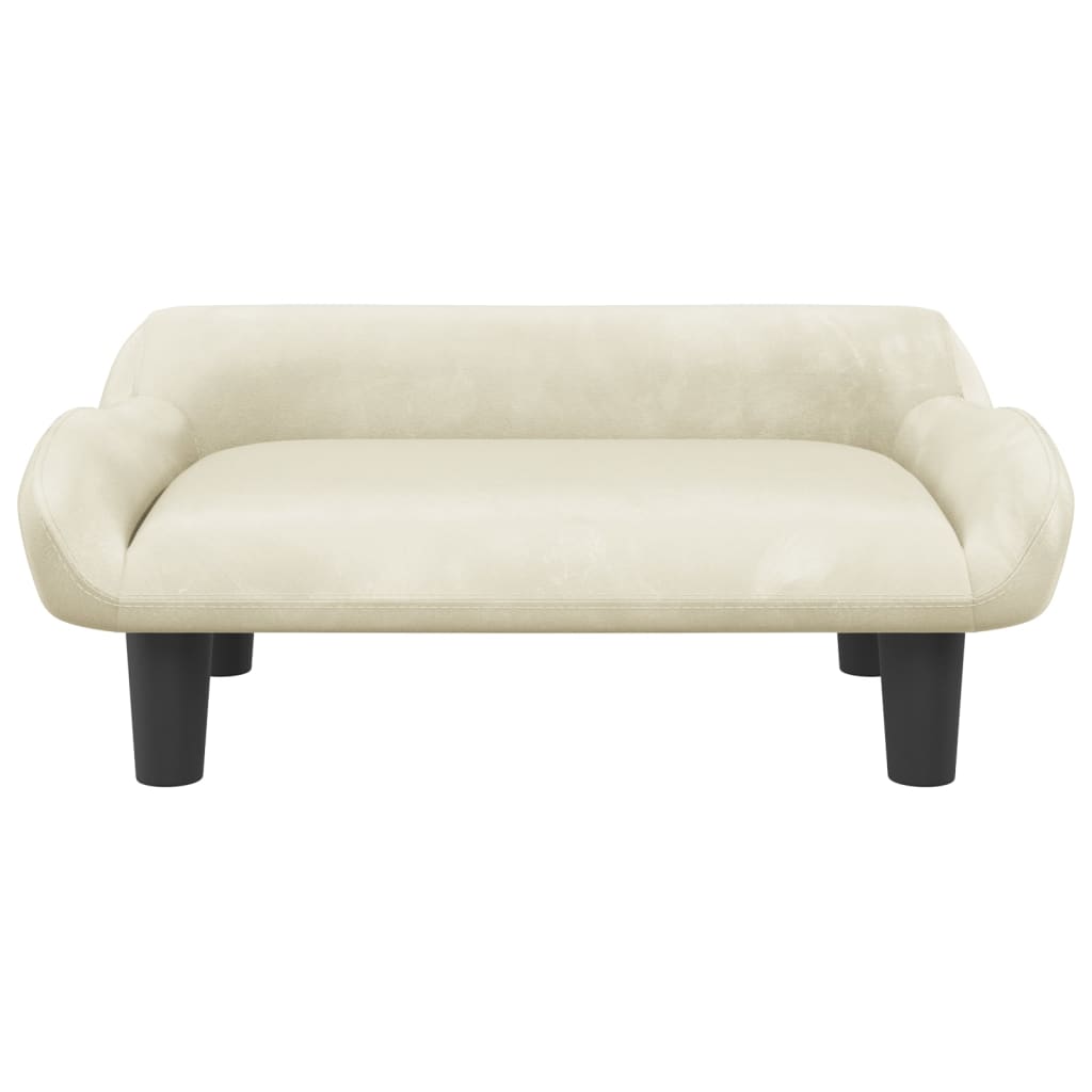 Kindersofa Creme 70x40x24 cm Samt