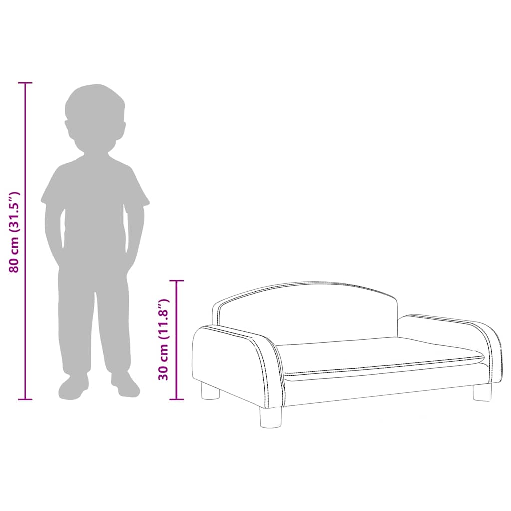 Kindersofa Creme 70x45x30 cm Stoff