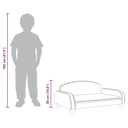 Kindersofa Hellgrau 70x45x30 cm Stoff