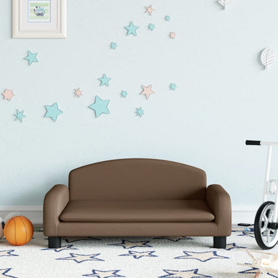 Kindersofa Braun 70x45x30 cm Stoff