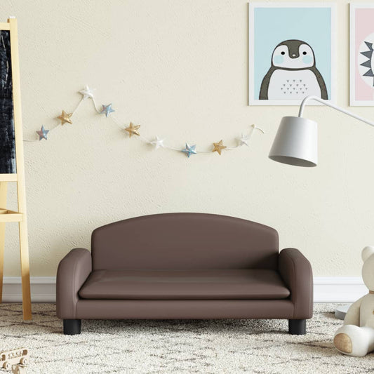 Kindersofa Braun 70x45x30 cm Kunstleder