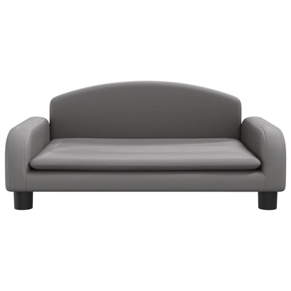 Kindersofa Grau 70x45x30 cm Kunstleder