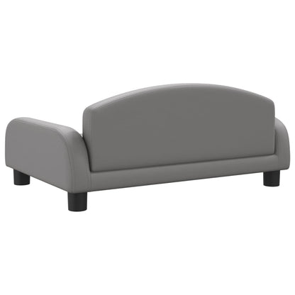 Kindersofa Grau 70x45x30 cm Kunstleder