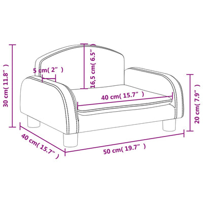 Kindersofa Hellgrau 50x40x30 cm Stoff