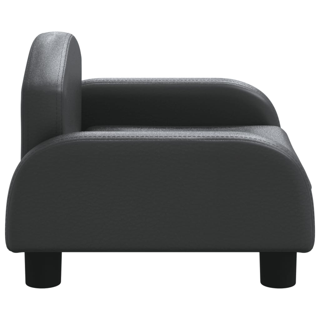 Kindersofa Schwarz 50x40x30 cm Kunstleder