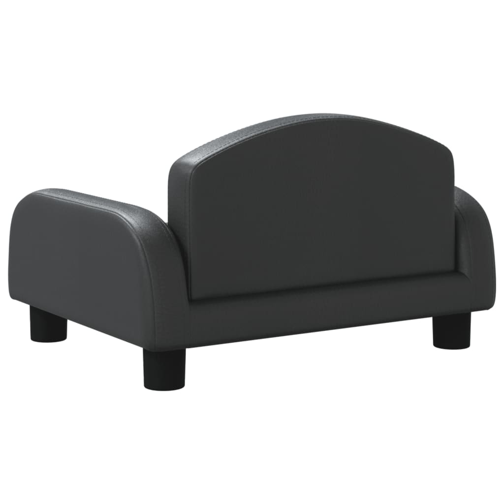 Kindersofa Schwarz 50x40x30 cm Kunstleder