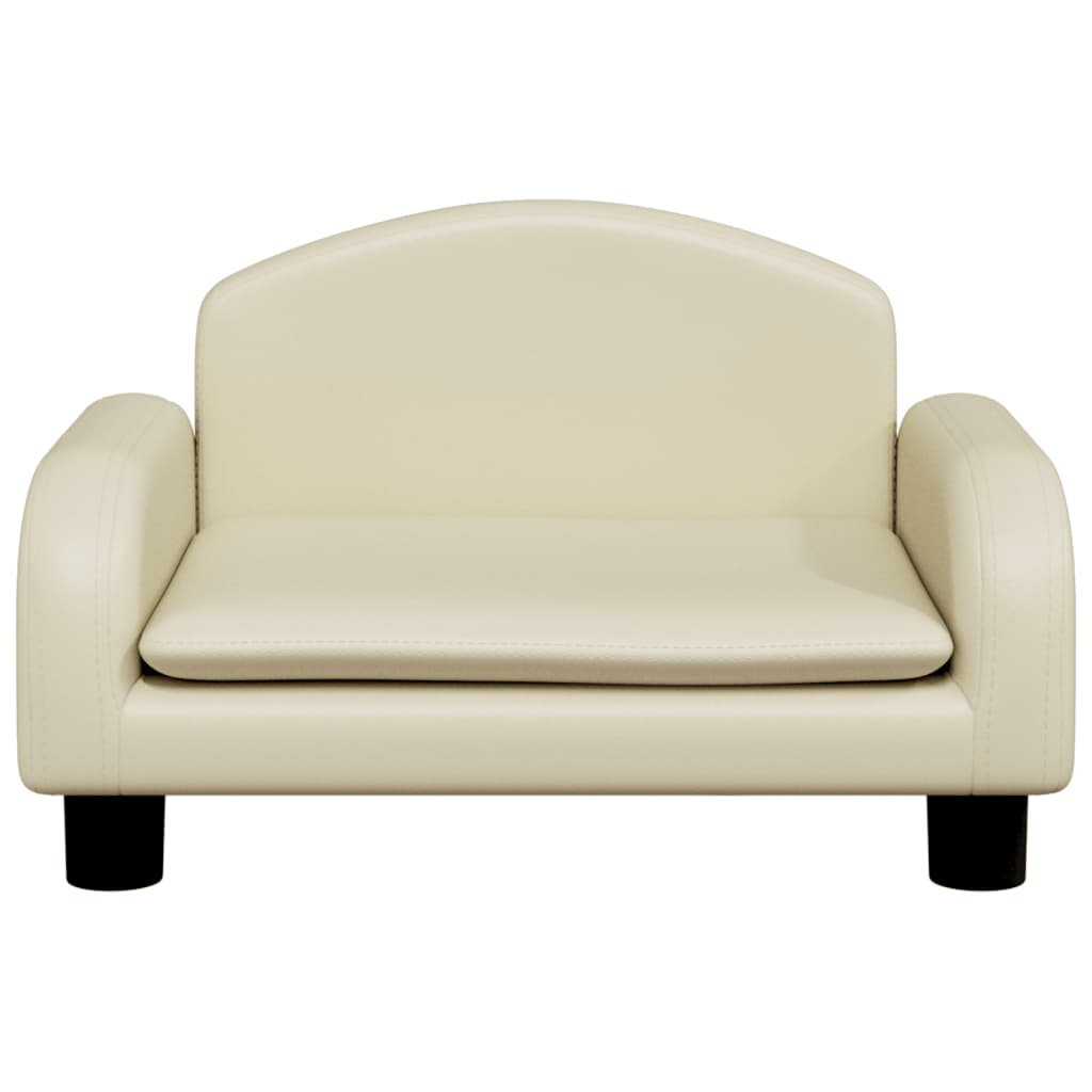 Kindersofa Creme 50x40x30 cm Kunstleder