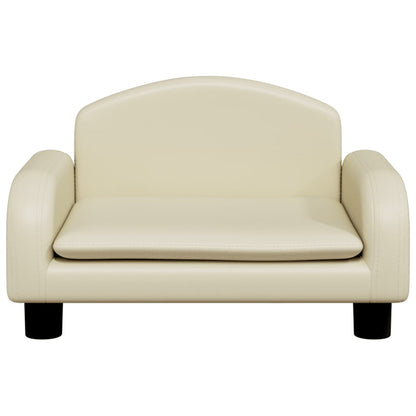 Kindersofa Creme 50x40x30 cm Kunstleder