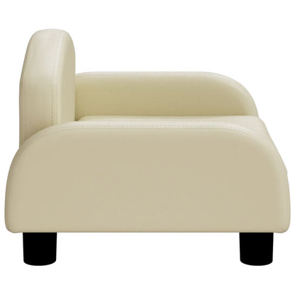 Kindersofa Creme 50x40x30 cm Kunstleder