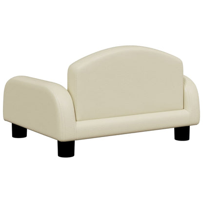 Kindersofa Creme 50x40x30 cm Kunstleder