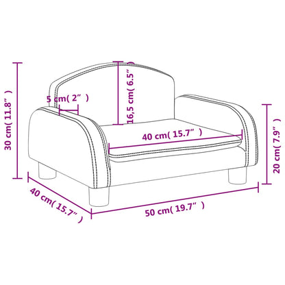 Kindersofa Creme 50x40x30 cm Kunstleder