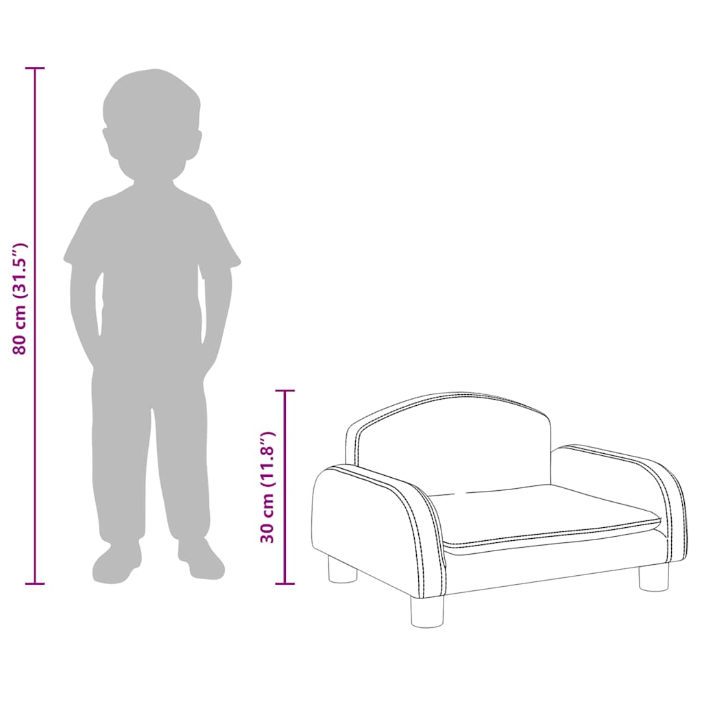 Kindersofa Creme 50x40x30 cm Kunstleder