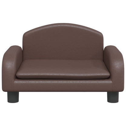 Kindersofa Braun 50x40x30 cm Kunstleder