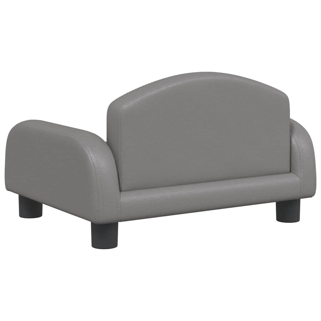 Kindersofa Grau 50x40x30 cm Kunstleder