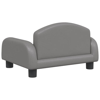 Kindersofa Grau 50x40x30 cm Kunstleder