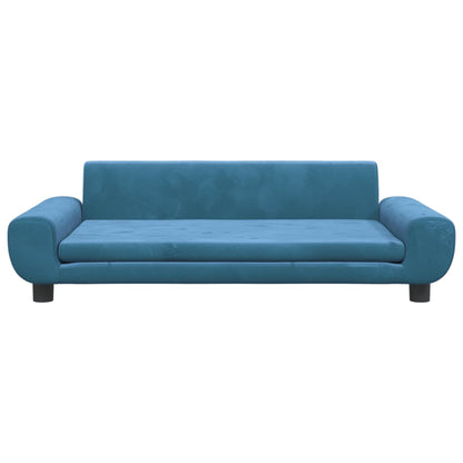 Kindersofa Blau 100x54x33 cm Samt