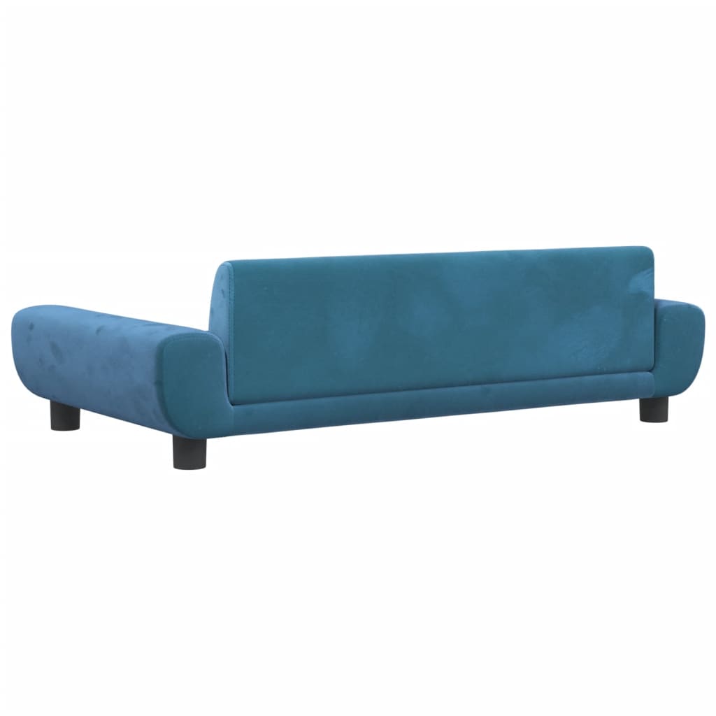 Kindersofa Blau 100x54x33 cm Samt