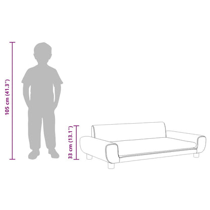 Kindersofa Blau 100x54x33 cm Samt