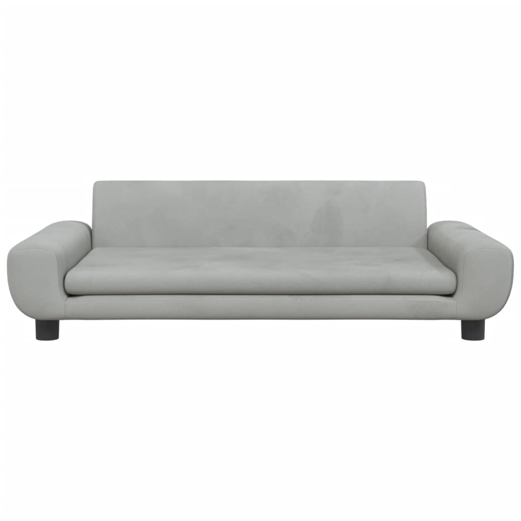 Kindersofa Hellgrau 100x54x33 cm Samt