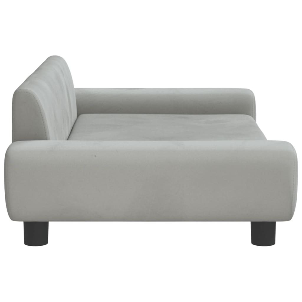 Kindersofa Hellgrau 100x54x33 cm Samt