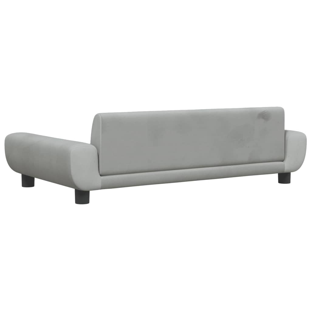 Kindersofa Hellgrau 100x54x33 cm Samt