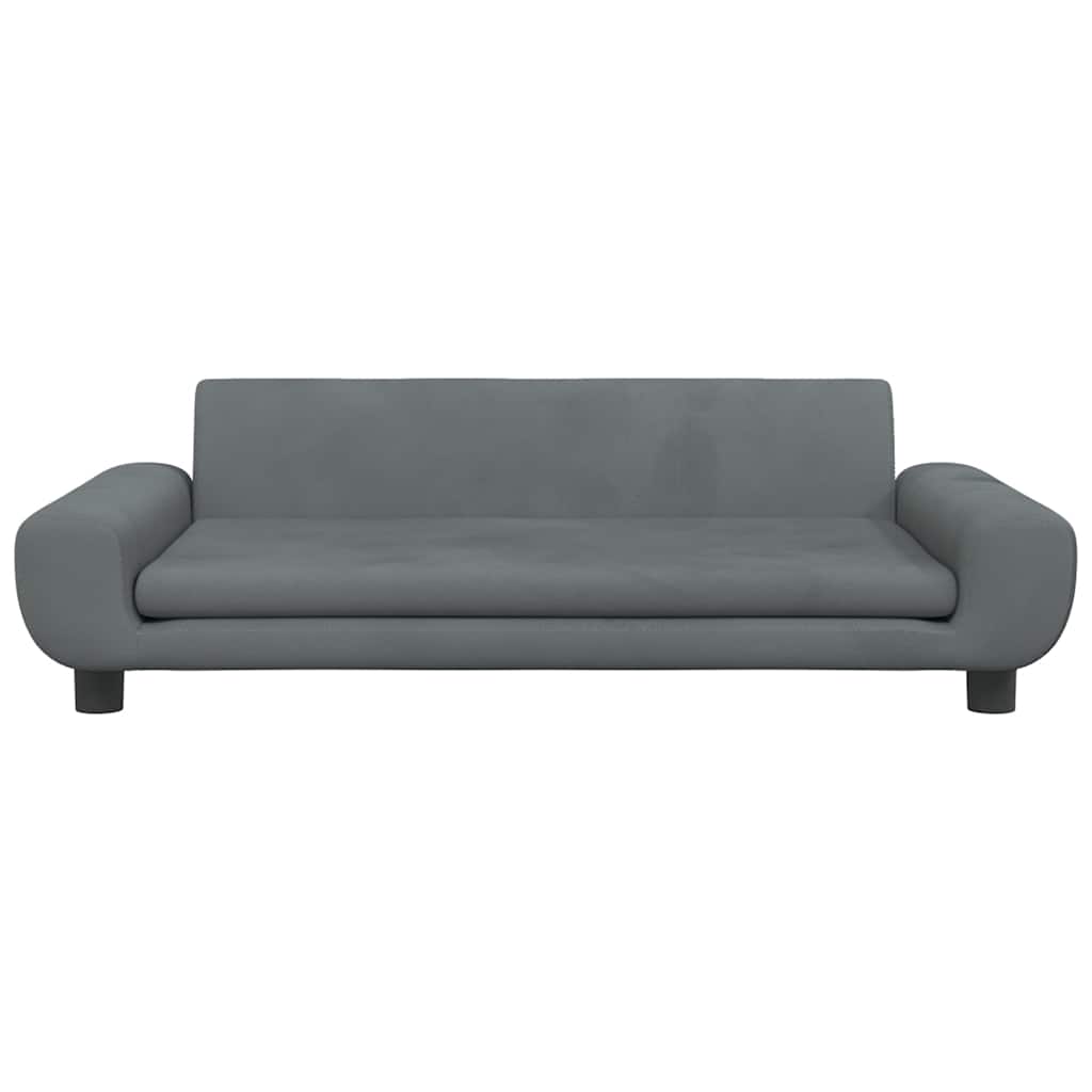 Kindersofa Dunkelgrau 100x54x33 cm Samt