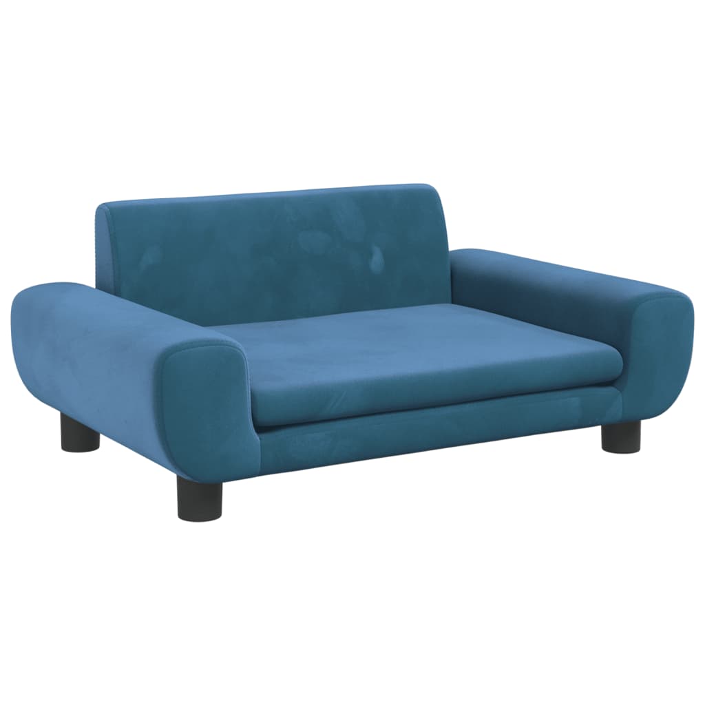 Kindersofa Blau 70x45x33 cm Samt