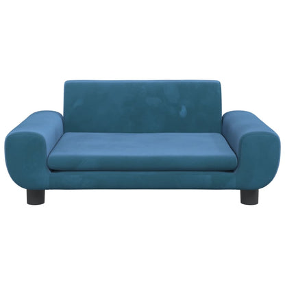 Kindersofa Blau 70x45x33 cm Samt