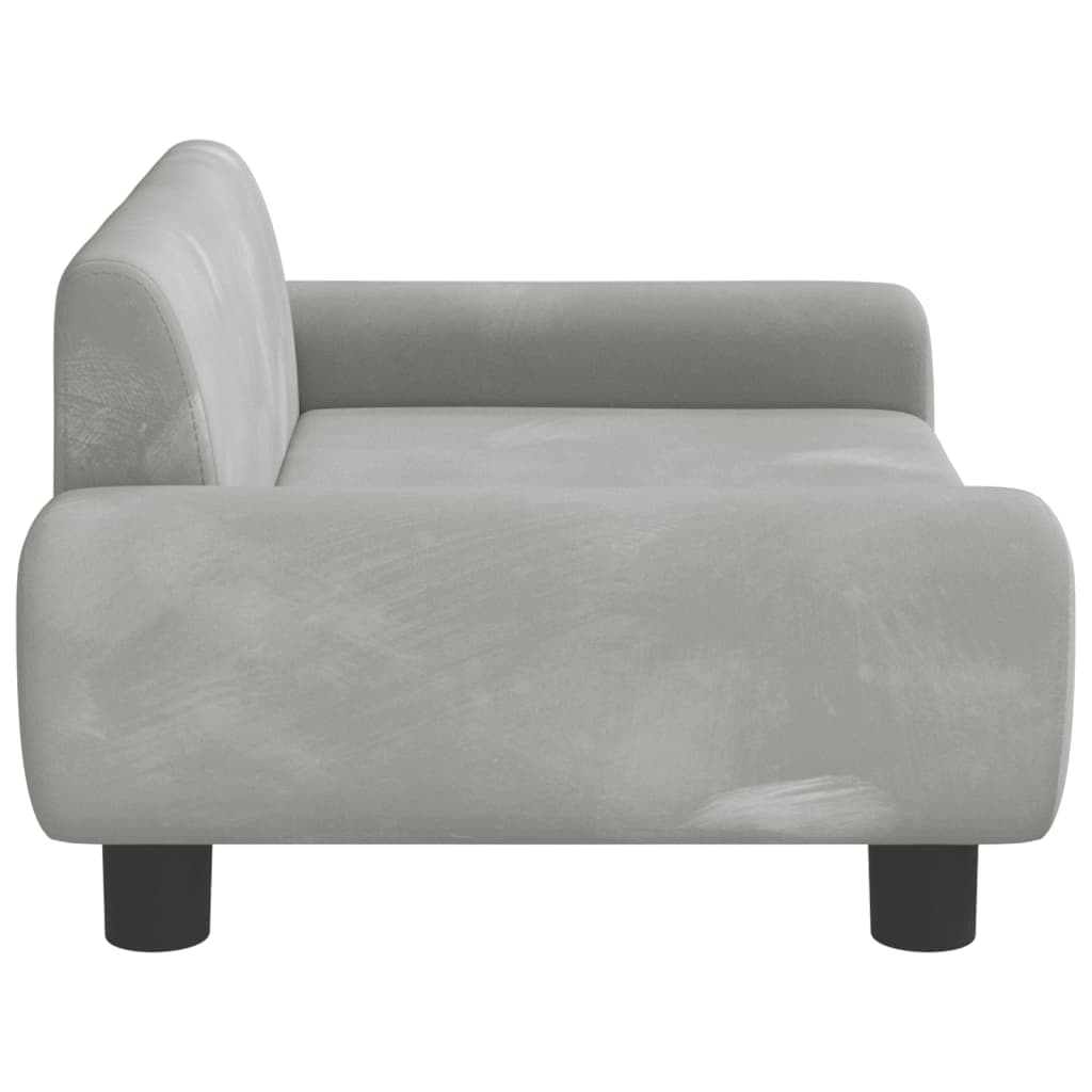 Kindersofa Hellgrau 70x45x33 cm Samt