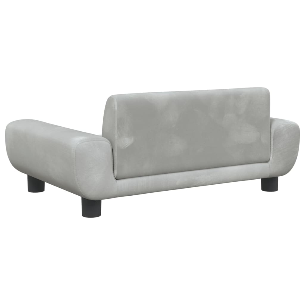 Kindersofa Hellgrau 70x45x33 cm Samt