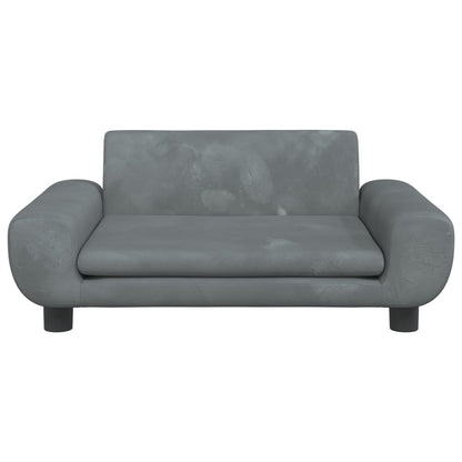 Kindersofa Dunkelgrau 70x45x33 cm Samt