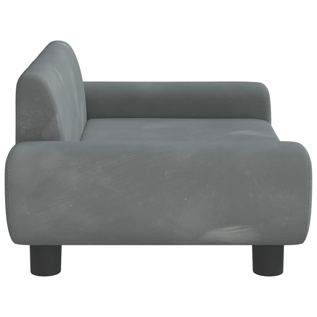 Kindersofa Dunkelgrau 70x45x33 cm Samt