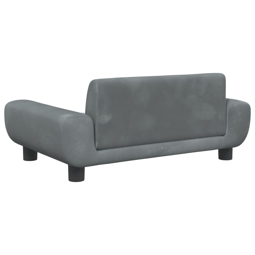 Kindersofa Dunkelgrau 70x45x33 cm Samt