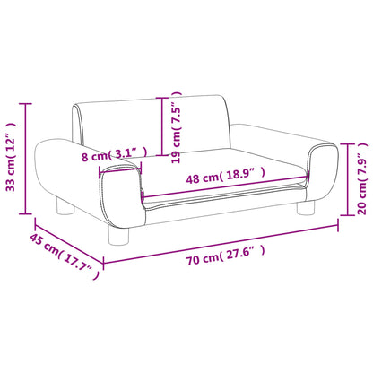 Kindersofa Dunkelgrau 70x45x33 cm Samt