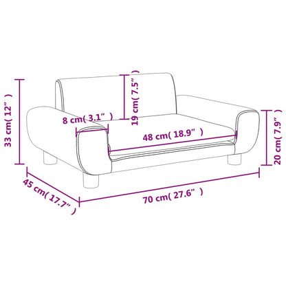 Kindersofa Rosa 70x45x33 cm Samt