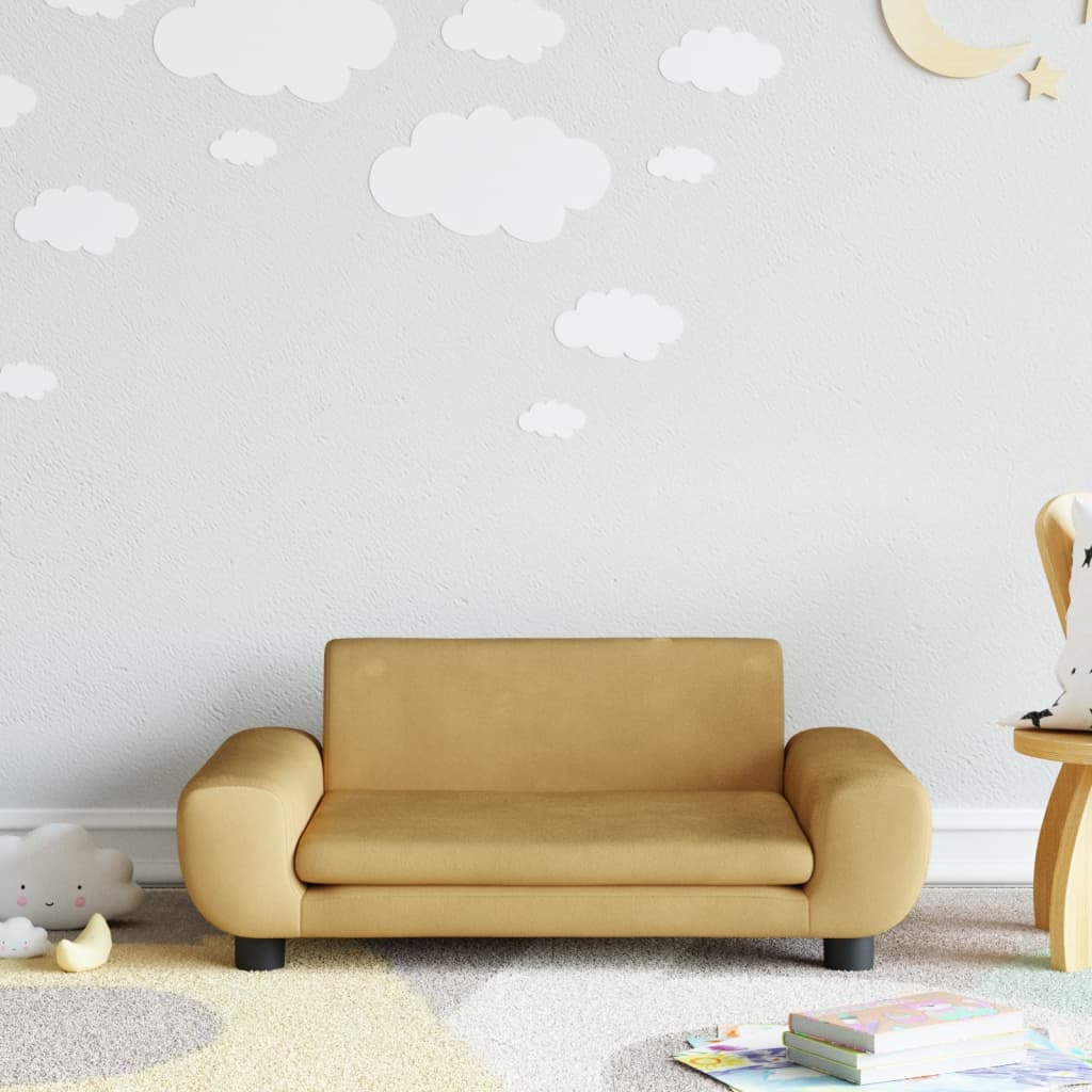 Kindersofa Braun 70x45x33 cm Samt