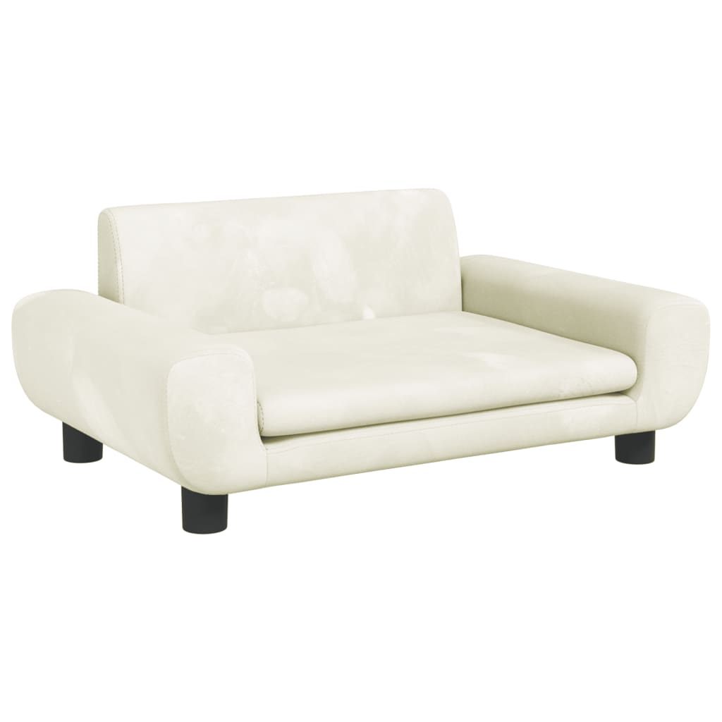 Kindersofa Creme 70x45x33 cm Samt