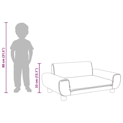 Kindersofa Creme 70x45x33 cm Samt