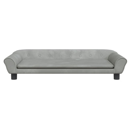 Kindersofa Hellgrau 100x50x26 cm Samt