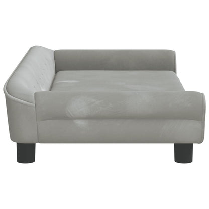 Kindersofa Hellgrau 100x50x26 cm Samt