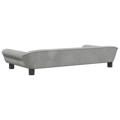 Kindersofa Hellgrau 100x50x26 cm Samt