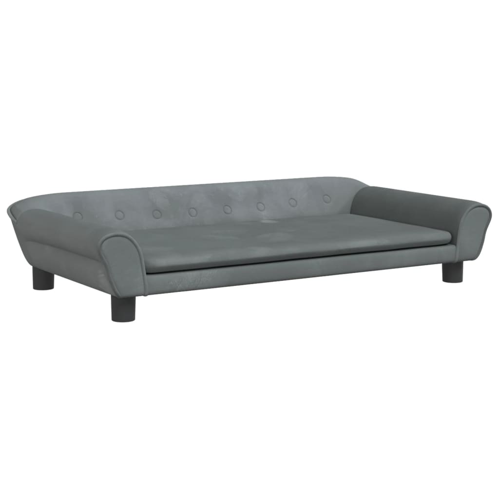 Kindersofa Dunkelgrau 100x50x26 cm Samt