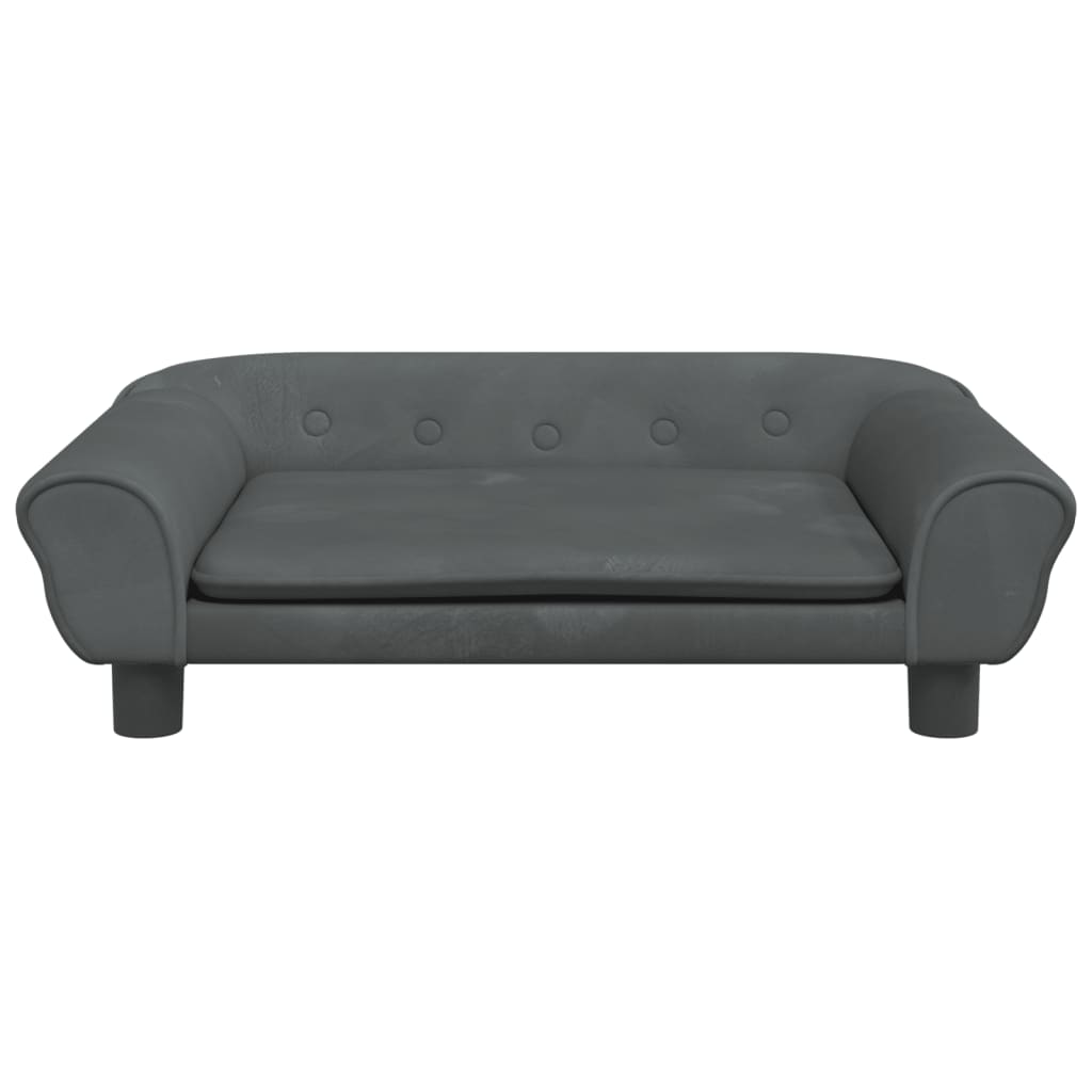 Kindersofa Dunkelgrau 70x45x26 cm Samt