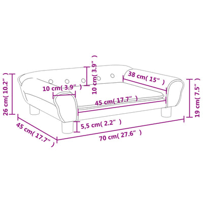 Kindersofa Schwarz 70x45x26 cm Samt