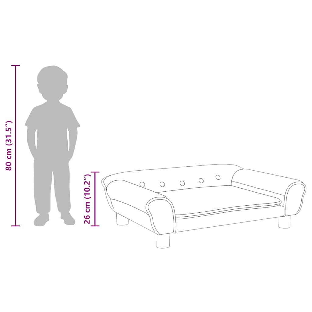 Kindersofa Schwarz 70x45x26 cm Samt