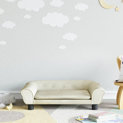 Kindersofa Creme 70x45x26 cm Samt