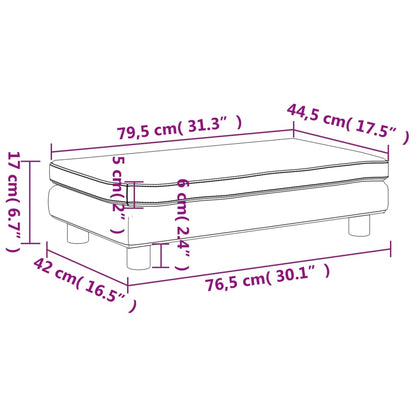 Kindersofa mit Hocker Rosa 100x50x30 cm Samt